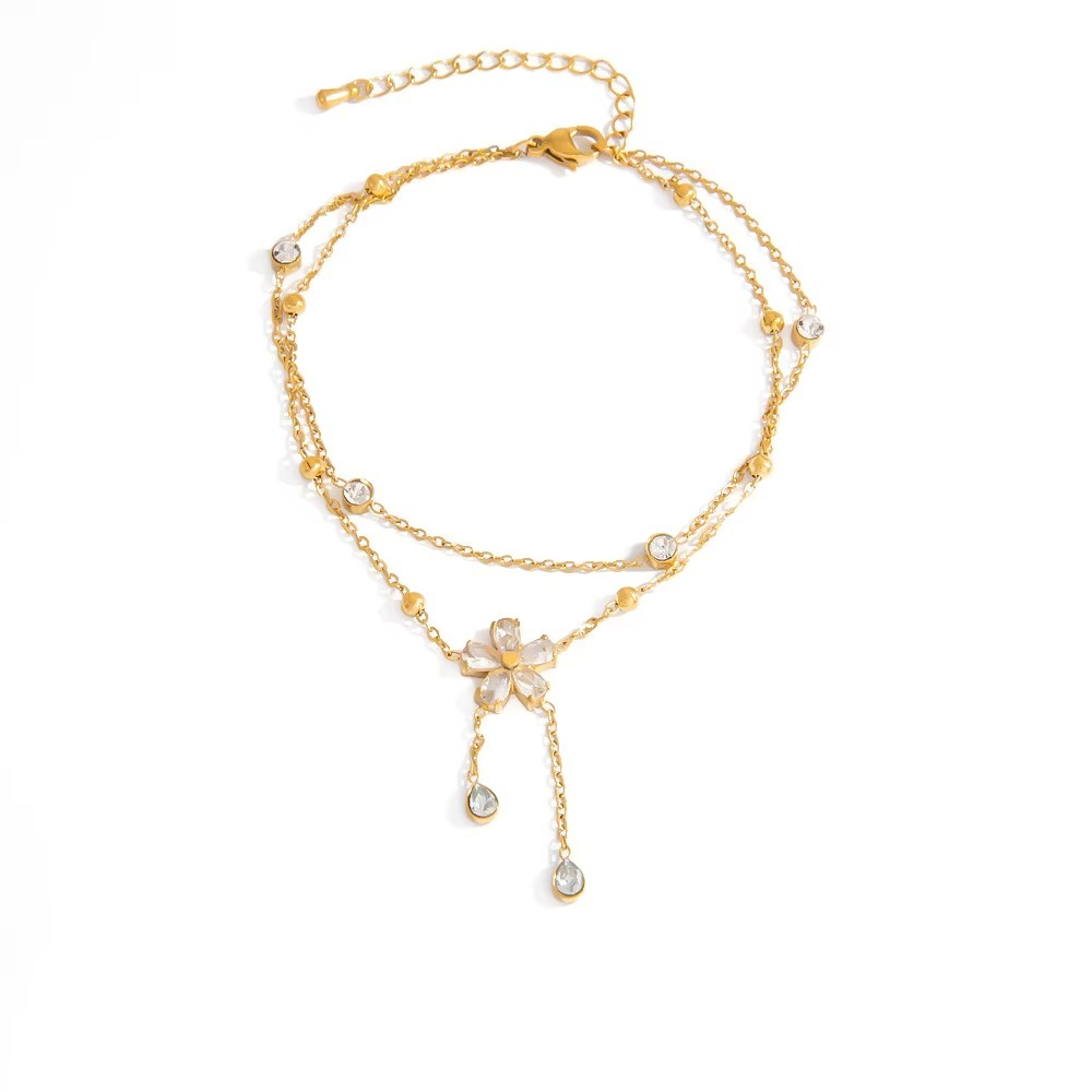 ✨ Bracelet de cheville  à double chaîne