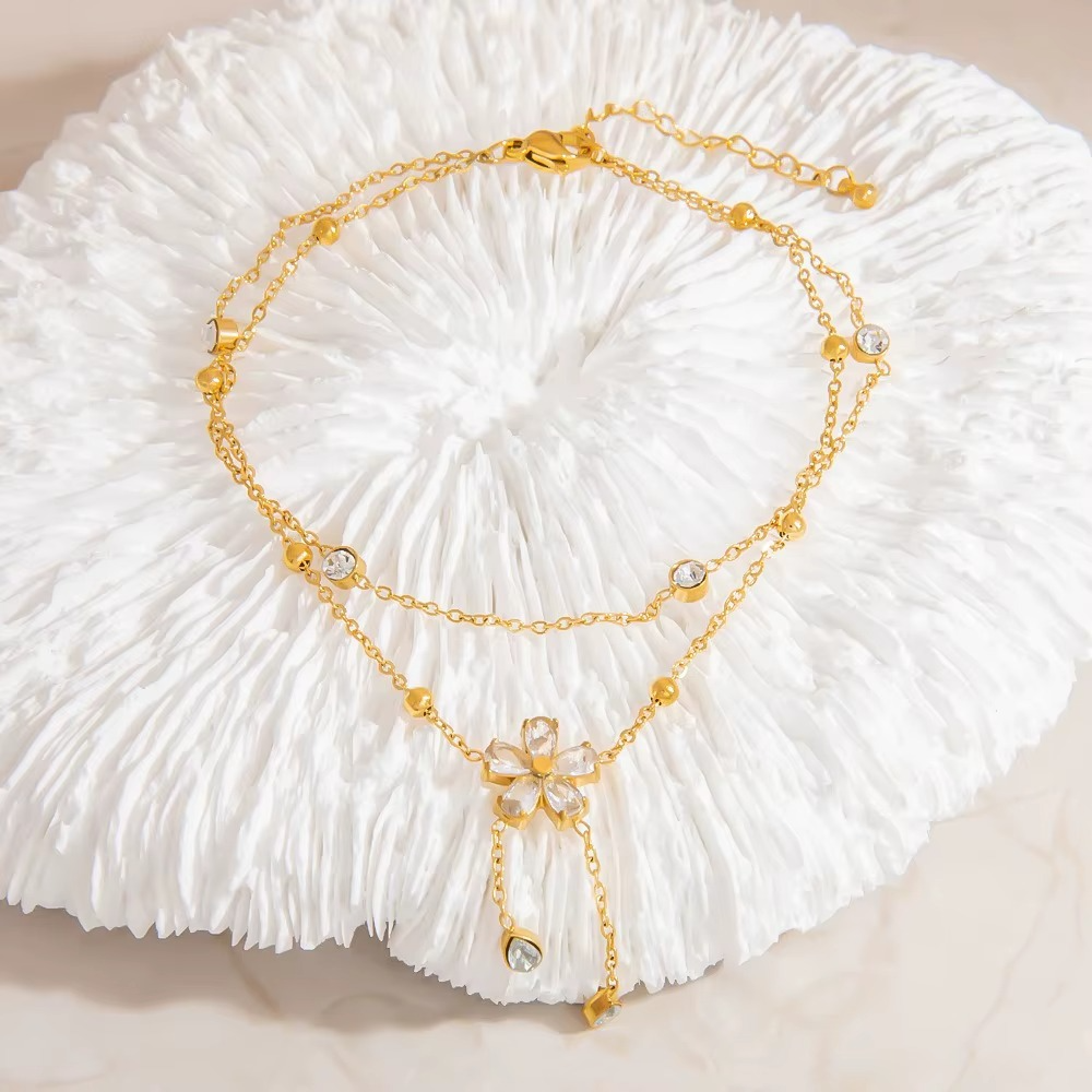 ✨ Bracelet de cheville  à double chaîne