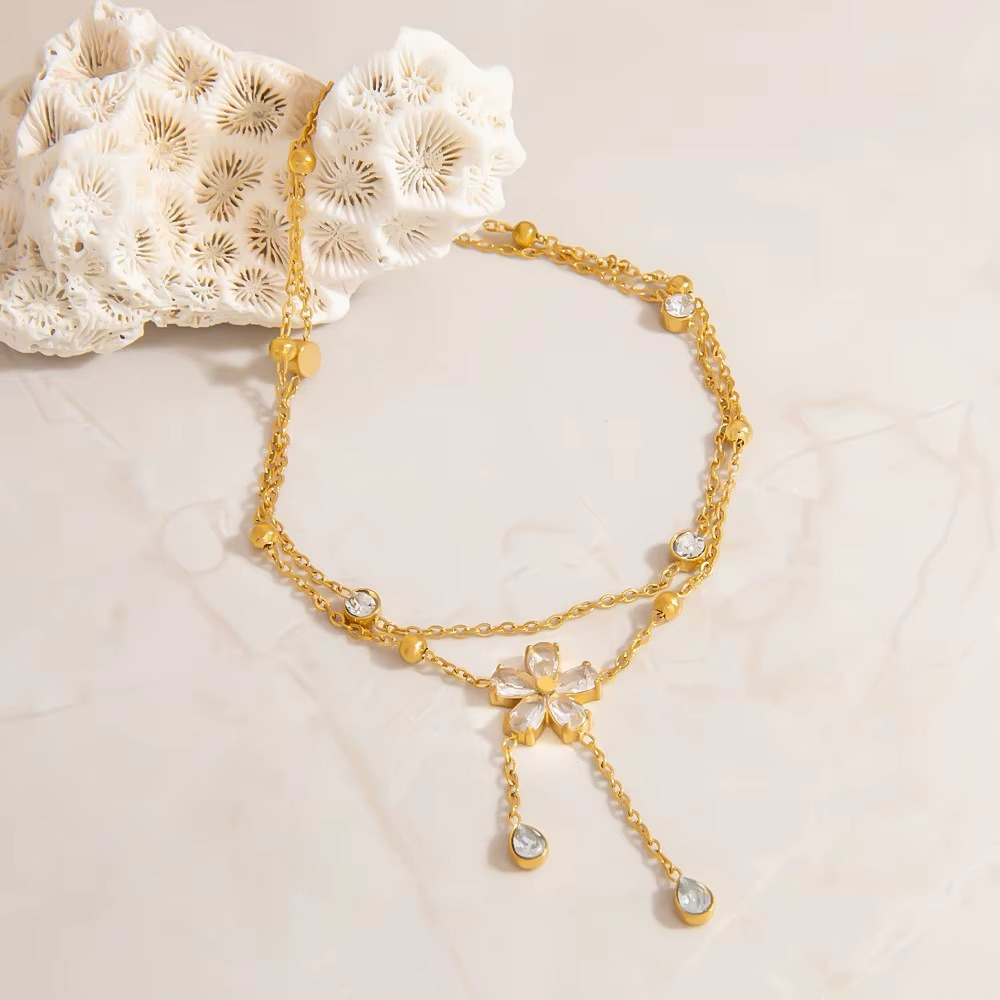 ✨ Bracelet de cheville  à double chaîne