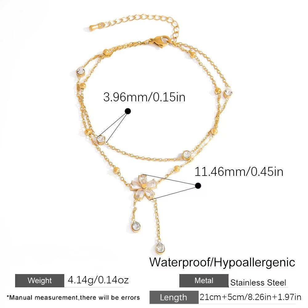 ✨ Bracelet de cheville  à double chaîne